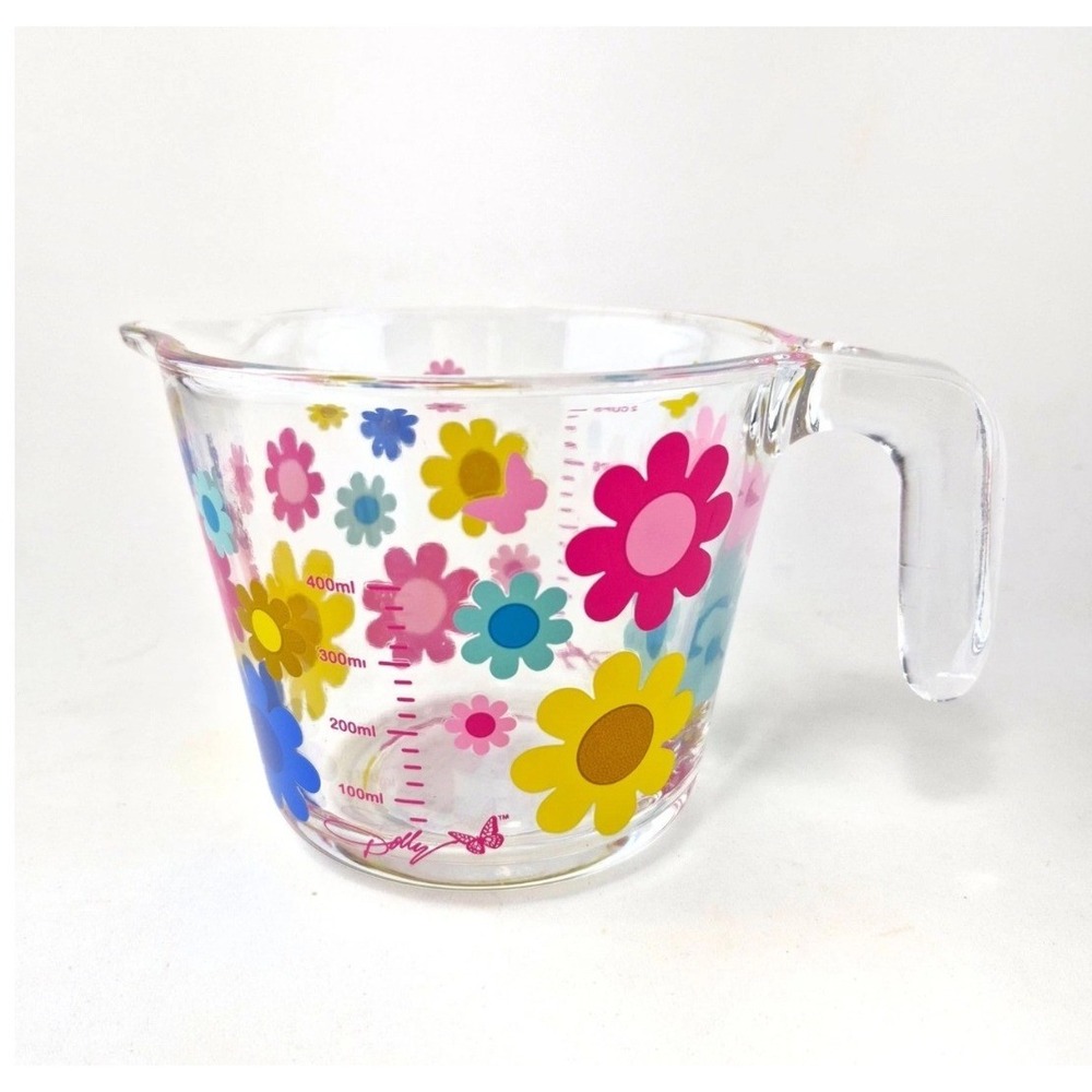 New Dolly Parton 2026 Summer Collection 2 Cup Measuring Cup Mod Floral Glass